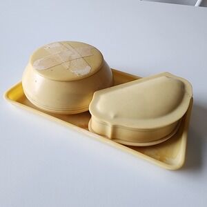 Vintage Celluloid French Ivory Jewelry Box Ring Holder Tray Vanity Set‎ 1930s UK